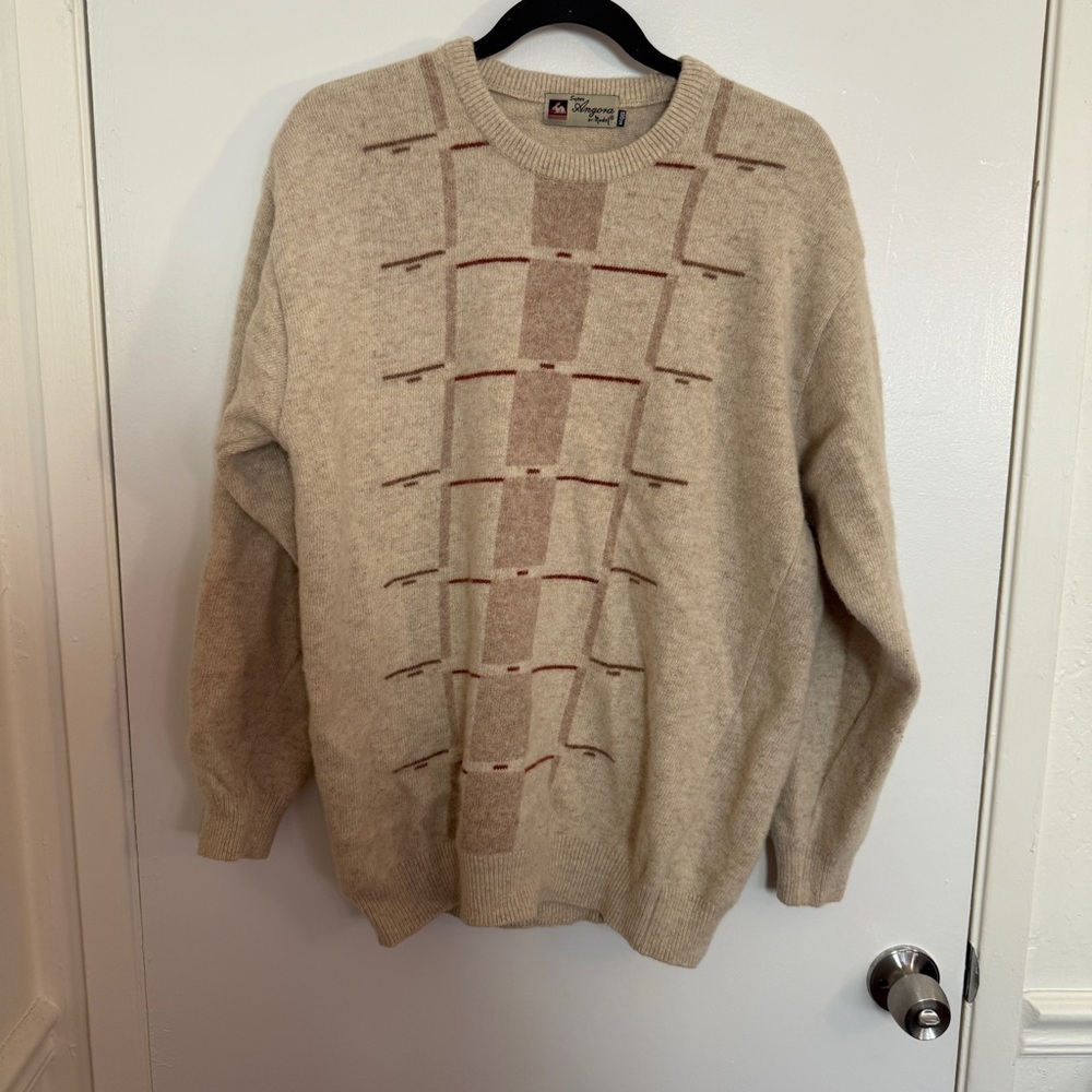 Super Angora Women's Beige Tan Sweater Large VTG-Angora Wool